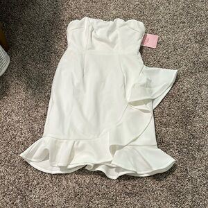 Hello Molly strapless ruffle dress